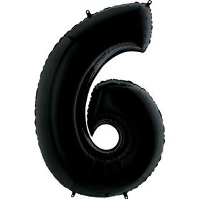 6 Rakam Siyah 100 cm Folyo Balon