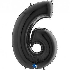 6 Rakam Siyah 100 cm Folyo Balon