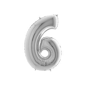6 Rakamı Grabo Gümüş Folyo Balon