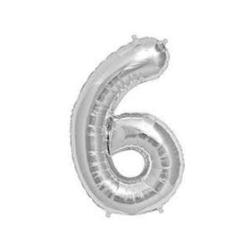 6 Rakamı Grabo Gümüş Folyo Balon