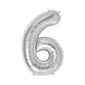 6 Rakamı Grabo Gümüş Folyo Balon
