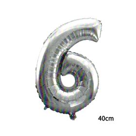6 Rakamı Gümüş 40 cm Folyo Balon