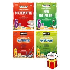 6. Sınıf 4'lü Matematik ve Fen Bilimleri Soru Bankası Seti Okyanus Yayınları