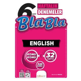 6. Sınıf Bla Bla 32 Haftalık İngilizce Denemeleri Günay Yayıncılık