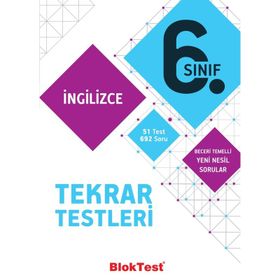 6. Sınıf Bloktest İngilizce Tekrar Testleri Tudem Yayınları