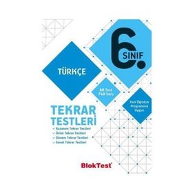 6. Sınıf Bloktest Türkçe Tekrar Testleri Tudem Yayınları