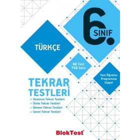6. Sınıf Bloktest Türkçe Tekrar Testleri Tudem Yayınları