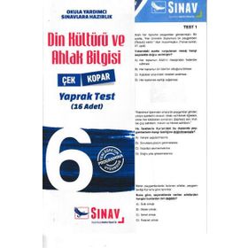 6.Sınıf Din Kültürü ve Ahlak Bilgisi Defter - Din Dersi Yayınları