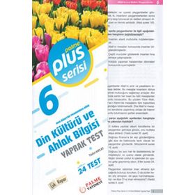 6.Sınıf Din Kültürü ve Ahlak Bilgisi Plus Serisi Yaprak Test -Palme Yayınları