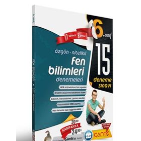 6. Sınıf Fen Bilimleri 15 Deneme Sınavı Komisyon Çanta Yayınları