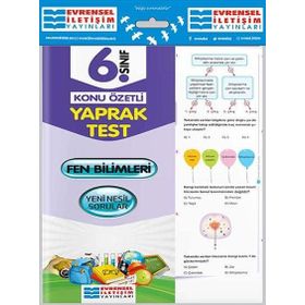 6.Sınıf Fen Bilimleri Konu Özetli Yaprak Test Evrensel İletişim Yayınları