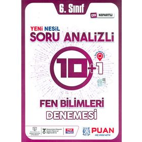 6. Sınıf Fen Bilimleri Soru Analizli 10+1 Deneme Puan Yayınları