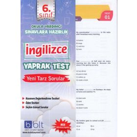 6. Sınıf İngilizce Yaprak Test Bulut Yayınları