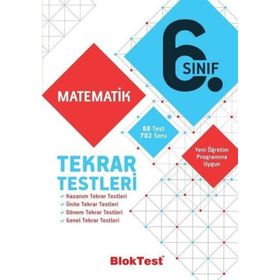 6. Sınıf Matematik Tekrar Testleri Bloktest Yayınları