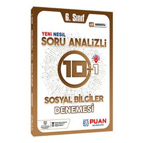 6. Sınıf Sosyal Bilgiler Soru Analizli 10+1 Deneme-Puan Yayınları
