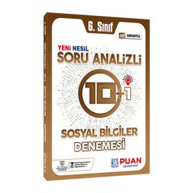 6. Sınıf Sosyal Bilgiler Soru Analizli 10+1 Deneme-Puan Yayınları