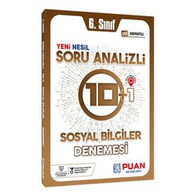 6. Sınıf Sosyal Bilgiler Soru Analizli 10+1 Deneme-Puan Yayınları