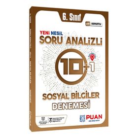 6. Sınıf Sosyal Bilgiler Soru Analizli 10+1 Deneme-Puan Yayınları