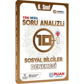 6. Sınıf Sosyal Bilgiler Soru Analizli 10+1 Deneme-Puan Yayınları