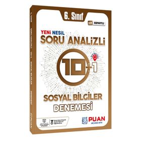 6. Sınıf Sosyal Bilgiler Soru Analizli 10+1 Deneme-Puan Yayınları