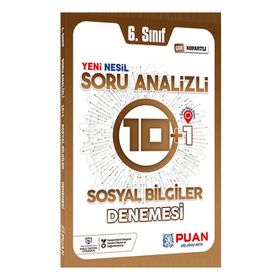 6. Sınıf Sosyal Bilgiler Soru Analizli 10+1 Deneme-Puan Yayınları