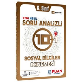 6. Sınıf Sosyal Bilimler Soru Analizli 10+1 Deneme Puan Yayınları