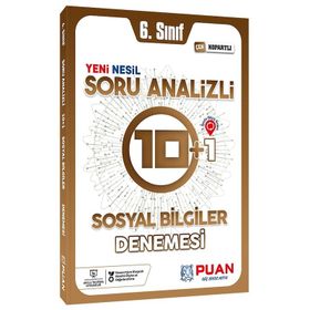 6. Sınıf Sosyal Bilimler Soru Analizli 10+1 Deneme Puan Yayınları