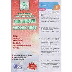6. Sınıf Tüm Dersler Çek Kopart Yaprak Test-Bulut Eğitim Kültür Yayınları