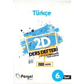 6. Sınıf Türkçe 2D Ders Defteri Ev Çalışmaları - Pergel Yayınları