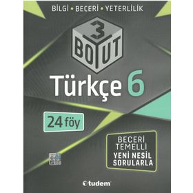 6. Sınıf Türkçe 3 Boyut Yeni Nesil Sorularla-Tudem Eğitim Yayınları
