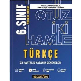 6. Sınıf Türkçe 32 Haftalık Kazanım Denemeleri Startfen Yayınları