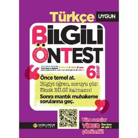 6. Sınıf Türkçe Bilgili Ön Test- Sadık Uygun Yayınları