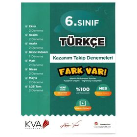 6. Sınıf Türkçe Kazanım Takip Denemeleri Koray Varol Akademi