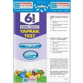 6.Sınıf Türkçe Konu Özetli Yaprak Test Evrensel İletişim Yayınları