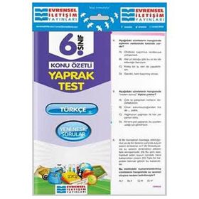 6.Sınıf Türkçe Konu Özetli Yaprak Test Evrensel İletişim Yayınları
