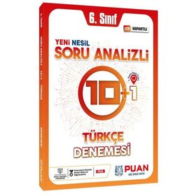 6. Sınıf Türkçe Soru Analizli 10+1 Deneme Puan Yayınları