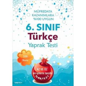 6. Sınıf Türkçe Yaprak Test Nartest Yayınları