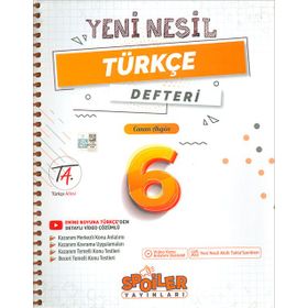 6. Sınıf Türkçe Yeni Nesil Defteri-Spoiler Yayınları