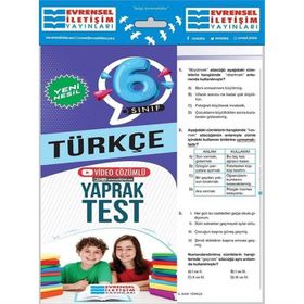 6. Sınıf Türkçe Yeni Nesil Video Çözümlü Yaprak Test - Evrensel İletişim Yayınları