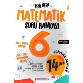 6. Sınıf Yeni Nesil Matematik Soru Bankası-Matematus Yayınları