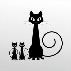 60 cm Aile Kedisi Folyo Sticker