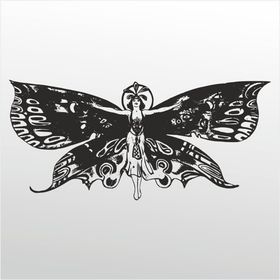 60 cm Kelebek Kadın Folyo Sticker
