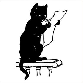 60 cm Okuyan Kedi Folyo Sticker