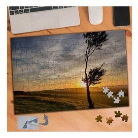 600 Çölde Kuru Ağaç Gün Batımı 240 Parça Puzzle Yapboz Tablo