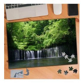 601 Yeşil Ağaçlar ve Şelale Doğa 240 Parça Puzzle Yapboz Tablo