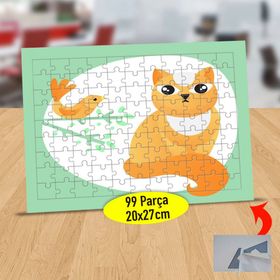 6010 Daldaki Serçe Ve Şirin Kedicik 99 Parça Puzzle Yapboz Tablo