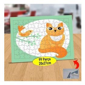 6010 Daldaki Serçe Ve Şirin Kedicik 99 Parça Puzzle Yapboz Tablo