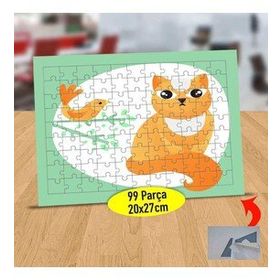 6010 Daldaki Serçe Ve Şirin Kedicik 99 Parça Puzzle Yapboz Tablo