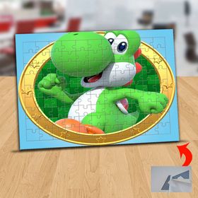 6035 Gülümseyen Sevimli Dinazor 99 Parça Puzzle Yapboz Tablo