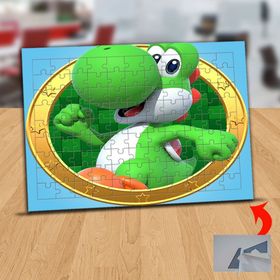 6035 Gülümseyen Sevimli Dinazor 99 Parça Puzzle Yapboz Tablo